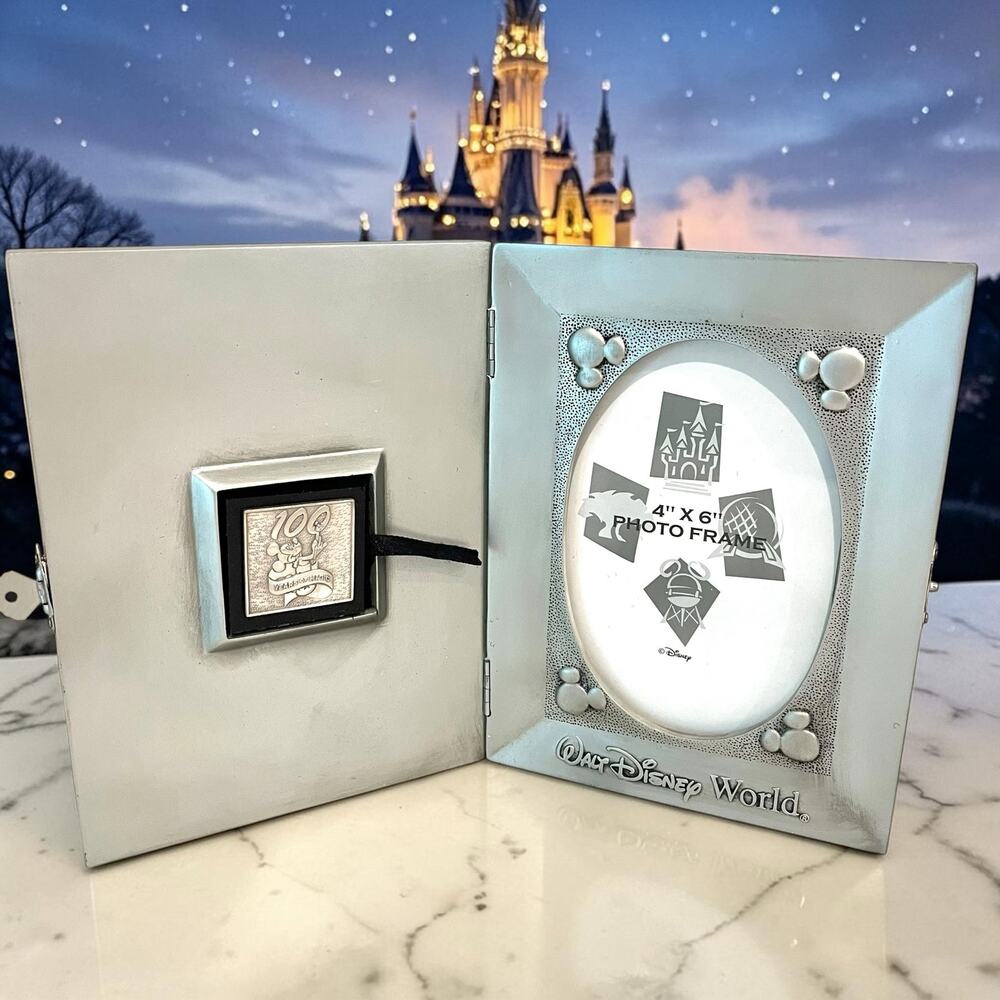 Disney World 100 Years of Magic Mickey Hinged 4x6 Photo Frame Open Box